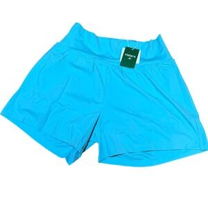 Halara High Waisted Flowy 2-in-1 Athletic Shorts Blue Womens XL Long New Yoga